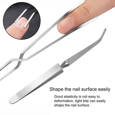 Nail Art Sculpting Clip Non-deformable Corrosion Resistant Cross-design Multi-function Stainless Steel Nail Shaping Curve Tweezer Nail Tool