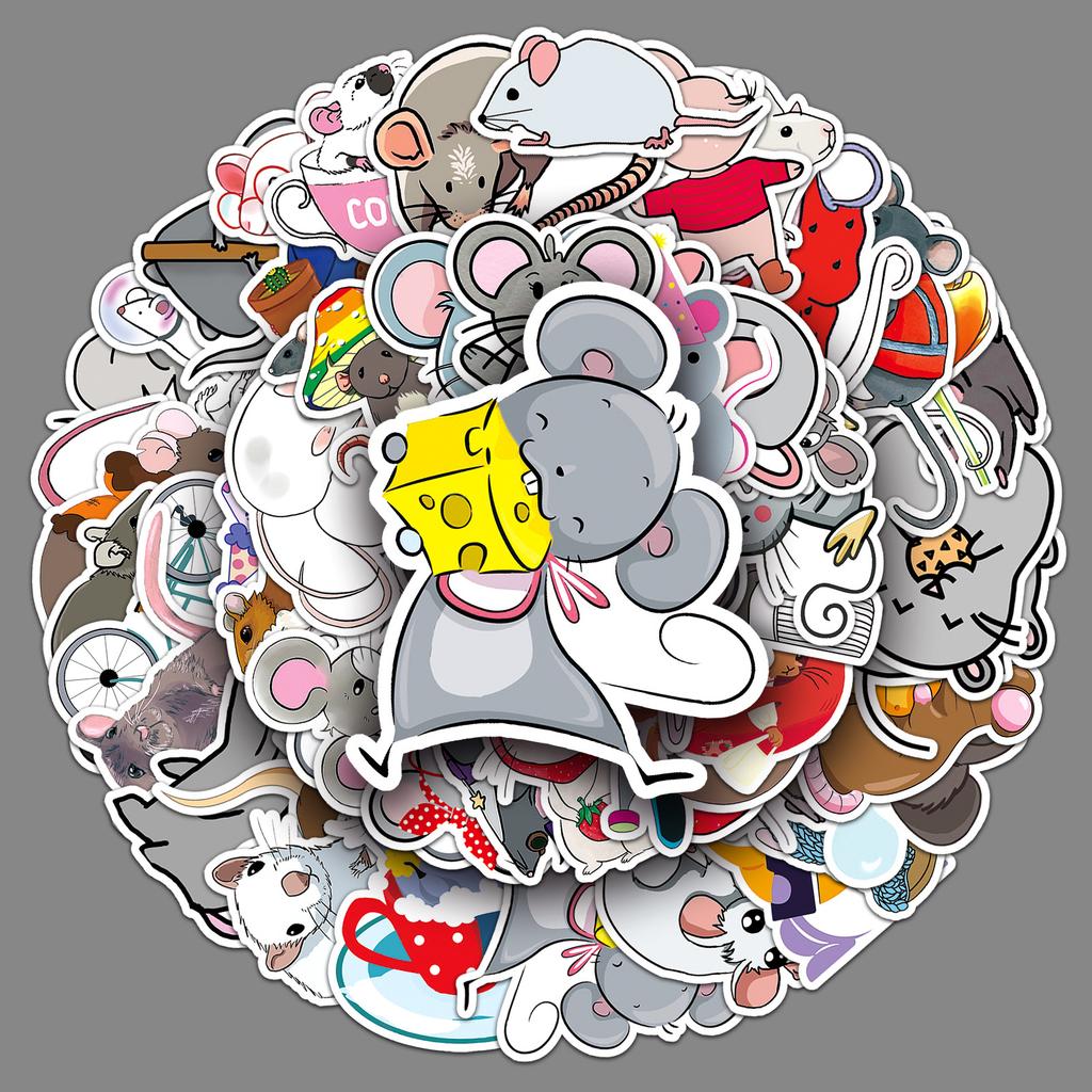50 Mouse Personality Cartoon Animal Children's Gum Decorative Water Cup Suitcase Skateboard Graffiti Stickers