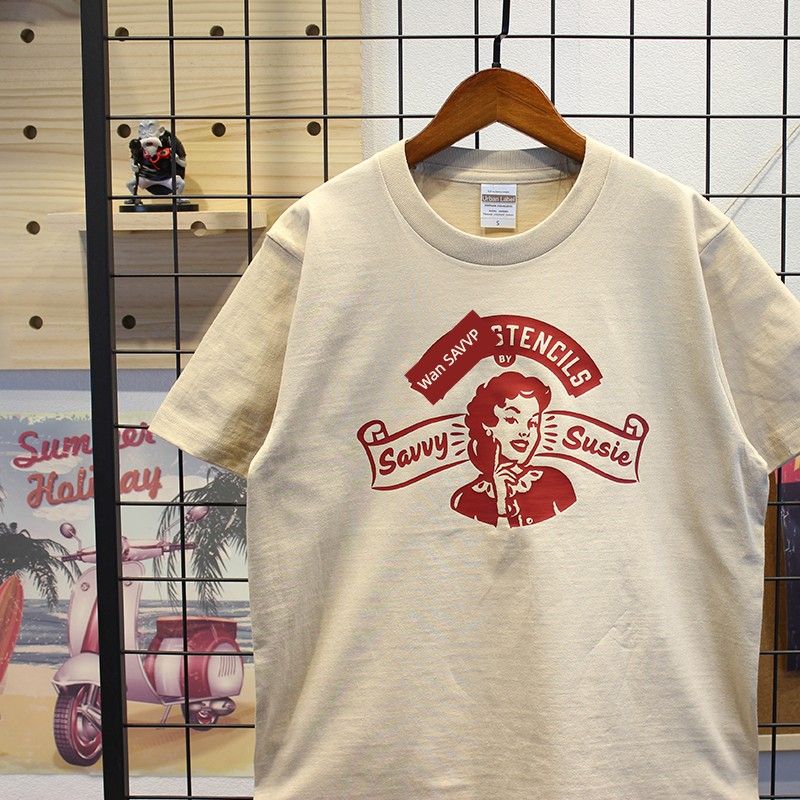 

Маленькая девочка футболка с коротким рукавом из чистого хлопка винтажный американский ретро европейско-американский стиль круглый вырез плотная летняя аватарка Sand color S