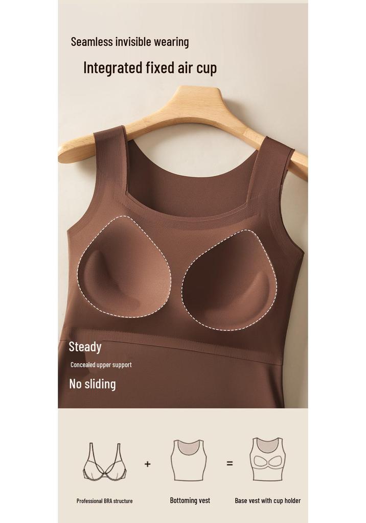 Seamless Plus Size Wide Shoulder Concealer Bra Vest with Beautiful Back Design for Women