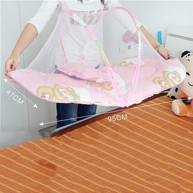 Cartoon Baby Mosquito Net With Small Pillow Summer Household Crib Mosquito Net Portable Foldable Newborn Mosquito Net Durable