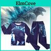 Cozy Themed Boys Pajama Set Soft Long Sleeve And Pants For Ages 3 To 8