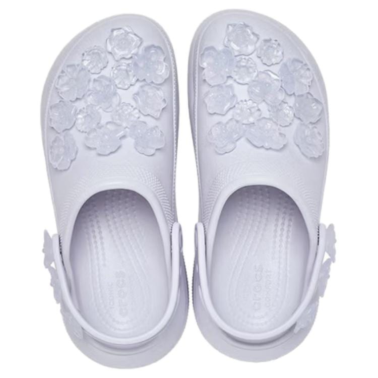 Crocs Crush Translucent Floral Clog Clogs Women's Frost Purple 213121-5BO