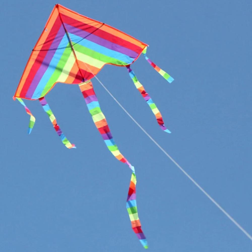 2026 Easy Fly Colorful Rainbow Kite Outdoor Fun Sports Beach Kids Children  Buitenspeelgoed Cometas De Viento Outdoor Toys Kites
