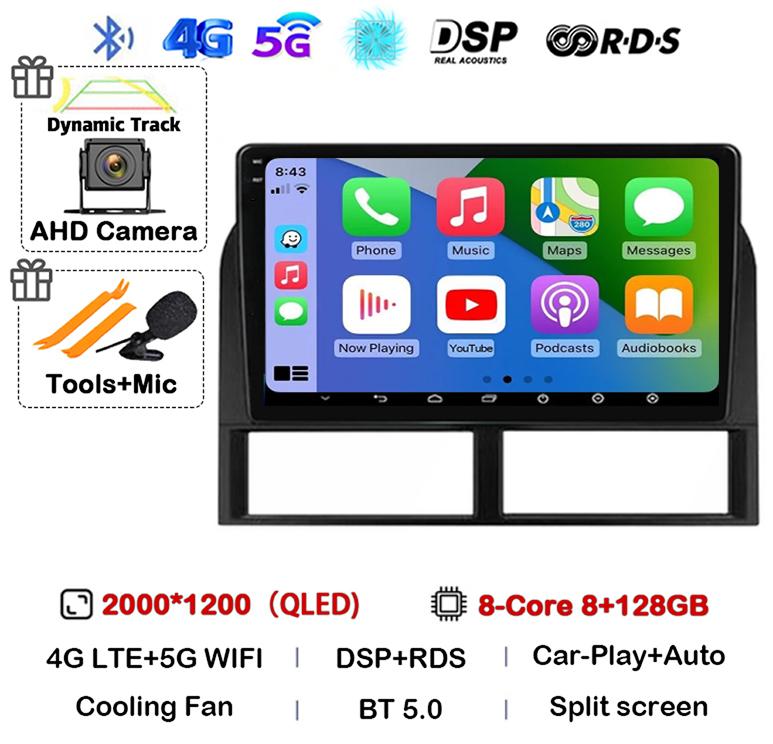 Android 14 Carplay Wifi+4G Car Radio For Jeep Grand Cherokee II WJ 1998-2001 2002 2003 2004 Multimedia Video Player GPS Stereo