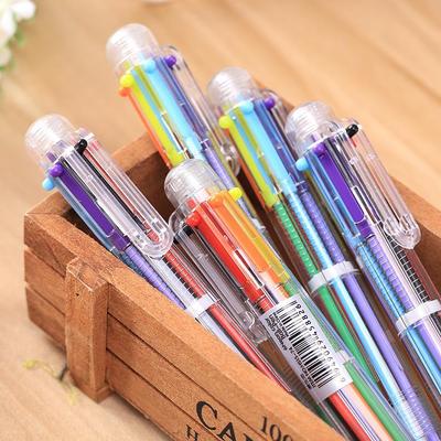 Stylo à bille créatif multicolore à bouton-poussoir pour étudiants