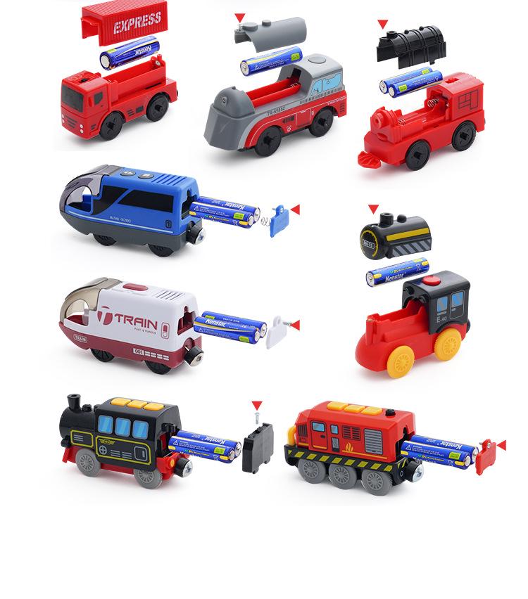 Set Tren Electric pentru Copii - Compatibil cu Piste din Lemn Thomas Brio Mi Rabbit