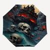 Haunted Mansion, Ghostly Skulls- Automatic Umbrella, Four Seasons Portable Folding Umbrella, Suitable for Men and Women, Travel, Daily Compa