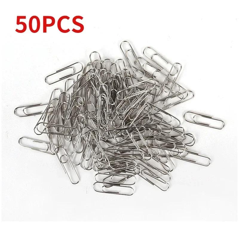 500/300/100/50 STK Metall Sølv binders for papirarbeid Rustfritt stål Bokmerke Papirklips Organiserere Kontor Skoleutstyr