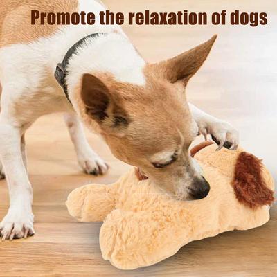 Heartbeat Puppy Toys Interactive Stuffed Animal Heartbeat Plush Toy for Pet Behavioral Sleep Calming Aid