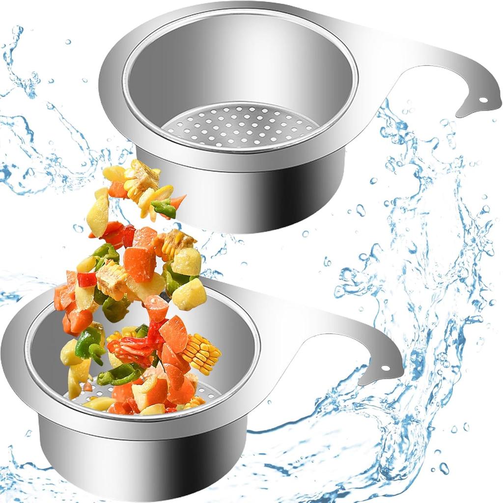 Stainless Steel Swan Sink Strainer Basket, Stainless Steel Draining Basket for Sink, Corner Swan Filter Basket for Residue and Storage,