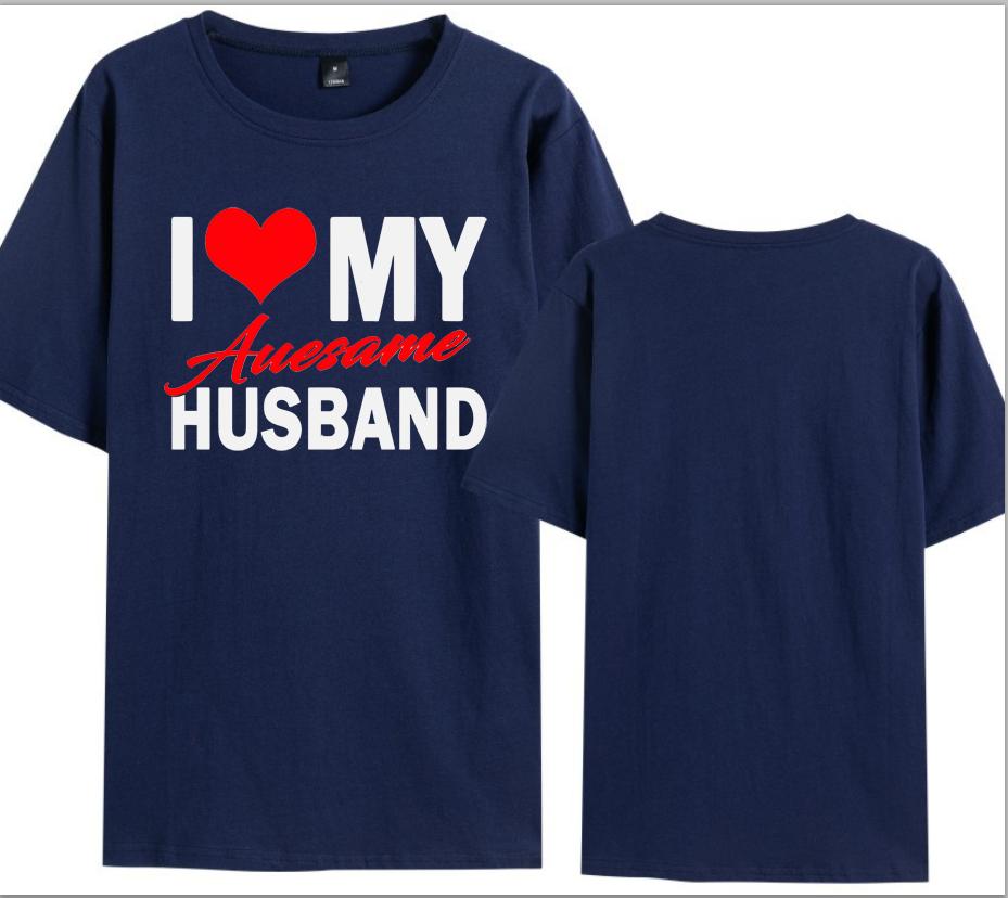 I Love My Awesome Wife Husband T Shirts Honeymoon Couple Outfits Dating Couples Anniversary Gifts Unisex Women Oversized Tops Tee