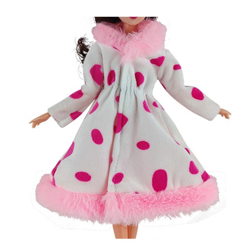 Long Coat Winter Warm Clothes Dress for 30cm Barbie Doll Accessories Kids Toy Girls Gift