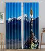 Shangri-la Snowy Mountain Landscape Blackout Window Panel Curtain designed for Living Room Space Bedroom Bathroom Kicthen Door Cupboard Decor Hooks