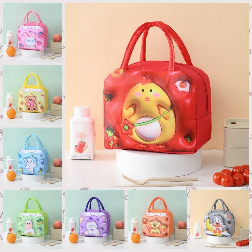 Zesílená 3D kreslená izolovaná taška na oběd, ruční termotaška na oběd, taška na uskladnění jídla do práce