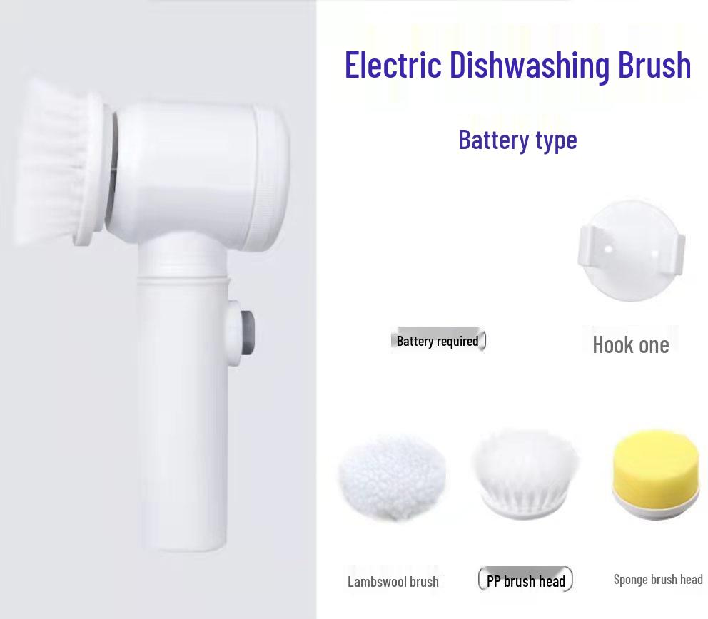 Electric Multifunctional Kitchen Cleaning Brush with Pot Scraper