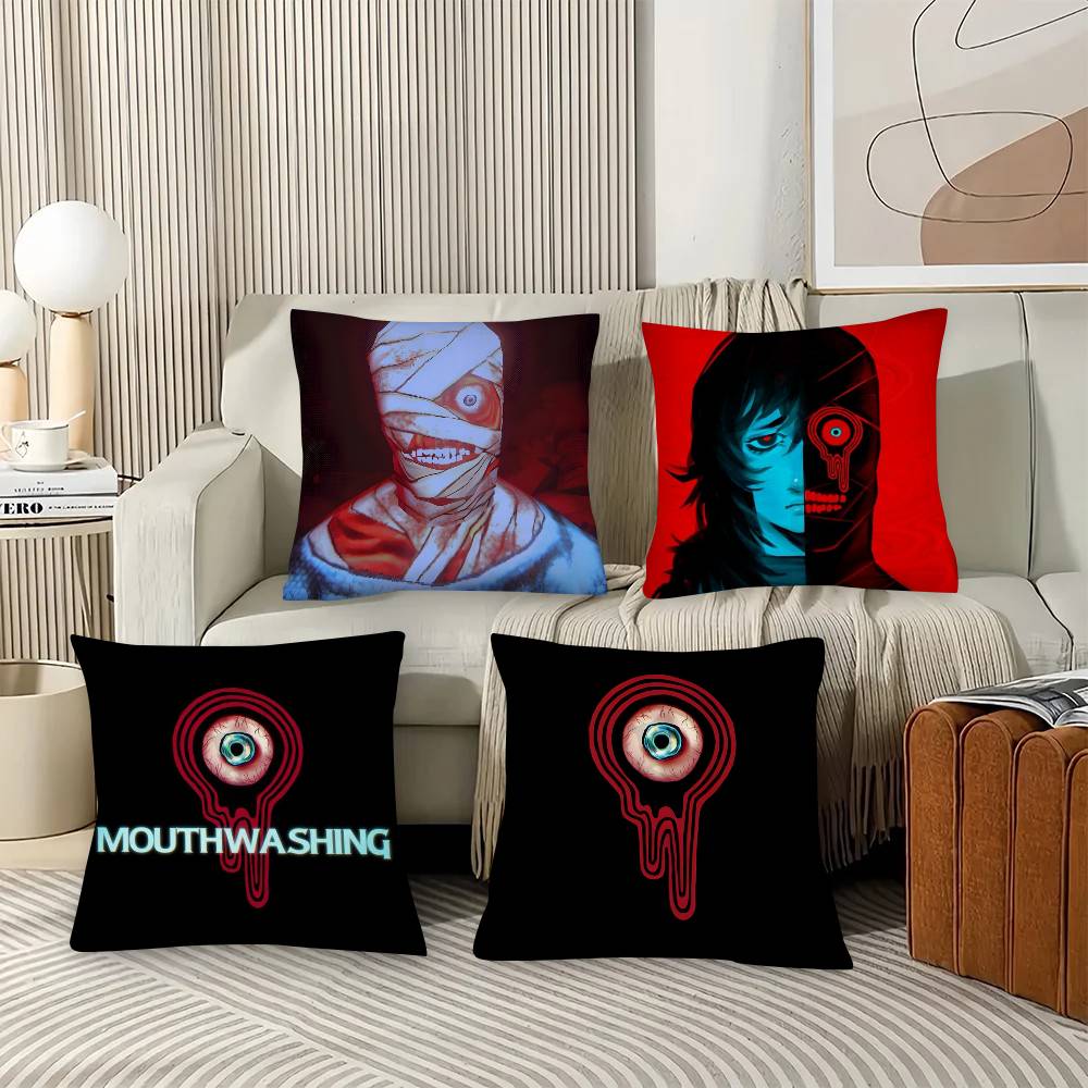 Horror Game Mouthwashing Pillow Case Fashion Square Pillowcase Bedroom Sofa Room Ins Decoration Leisure