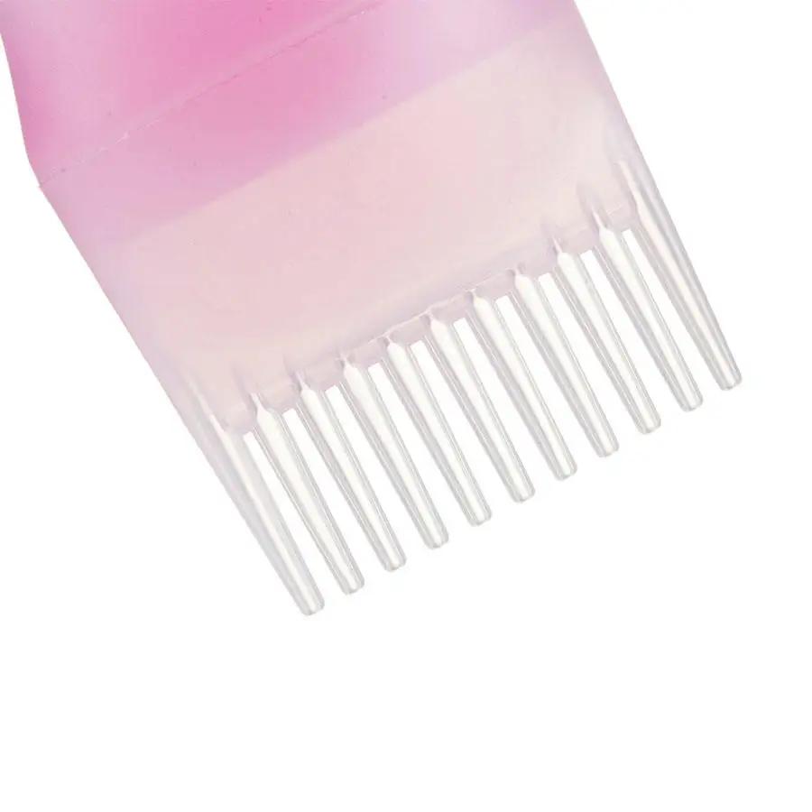 120ml Multicolor Plastic Hair Dye Refillable Bottle Applicator Comb Dispensing Salon Hair Coloring Hairdressing Styling Tool
