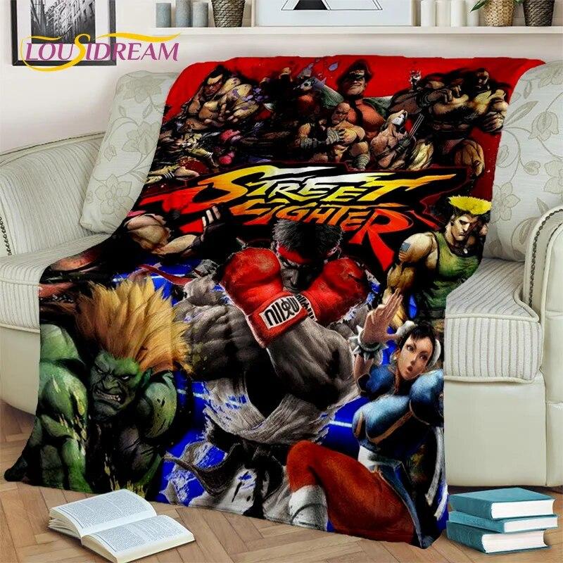 SF Retro Game Street Fighter Gamer Blanket,Soft Throw Blanket for Home Bedroom Bed Sofa Picnic Travel Office Cover Blanket Kids