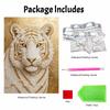 5D DIY Pearl Diamond Painting Kit Majestic White Tiger Full Drill Embroidery Mosaic Art Home Wall Decor Gift