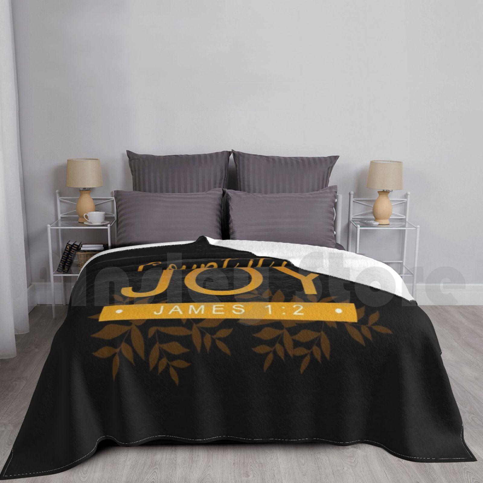Count It All Joy-Gold And Black Blanket Super Soft Warm Light Thin Jw Jw Ministry Jw Souvenirs Jw Gifts Jw Gift Size: 75*100cm, Weight: 230 GSM