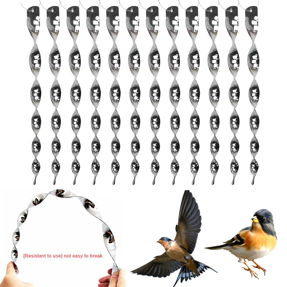 12Pcs Bird Repellent Stick Sunlight Reflector Stick Keep Pigeon Woodpecker Away Bird Damage Prevention for Balcony Courtyard