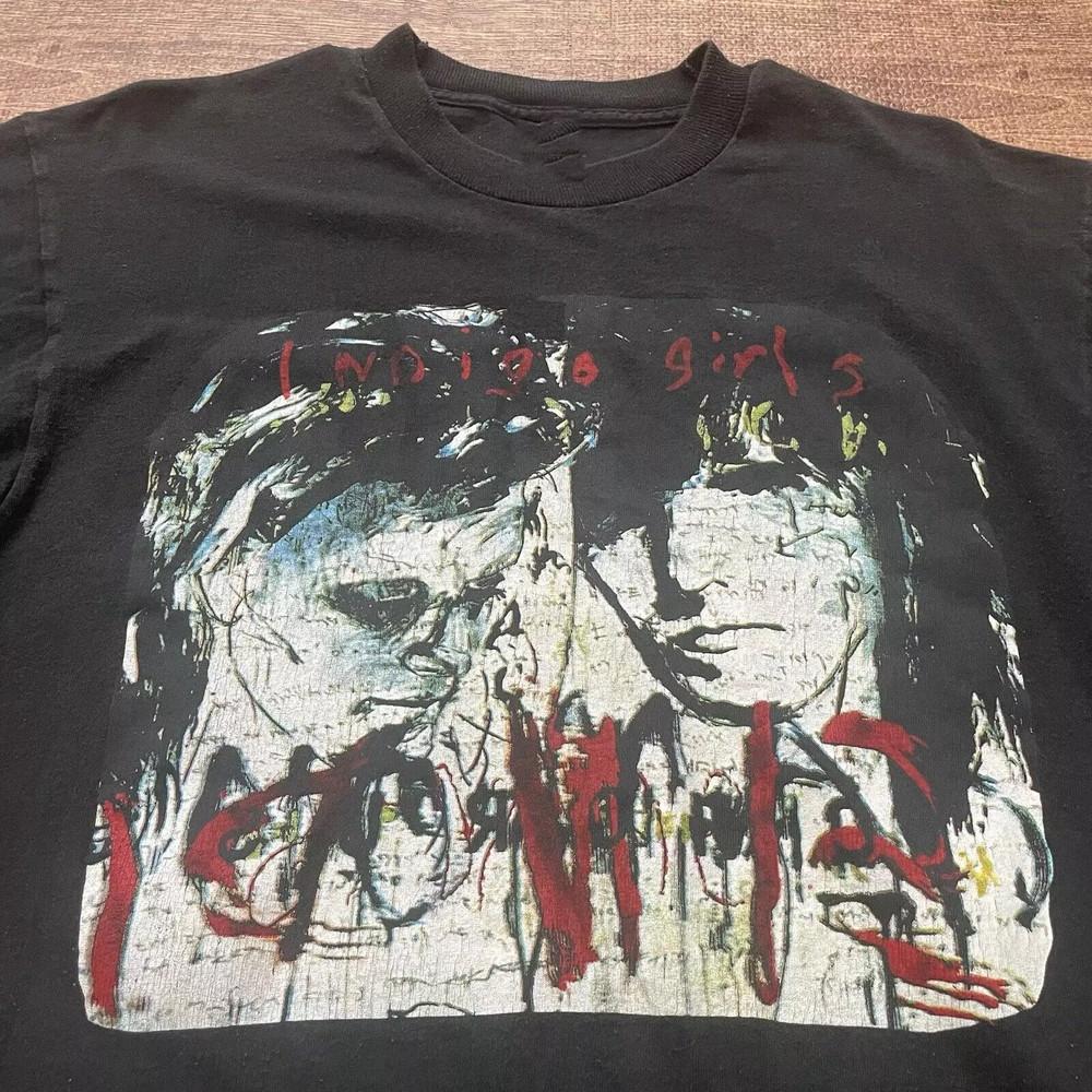 

Hot Vtg Indigo Girls Full Size Black 100% Cotton Shirt Adults BL1079 XL