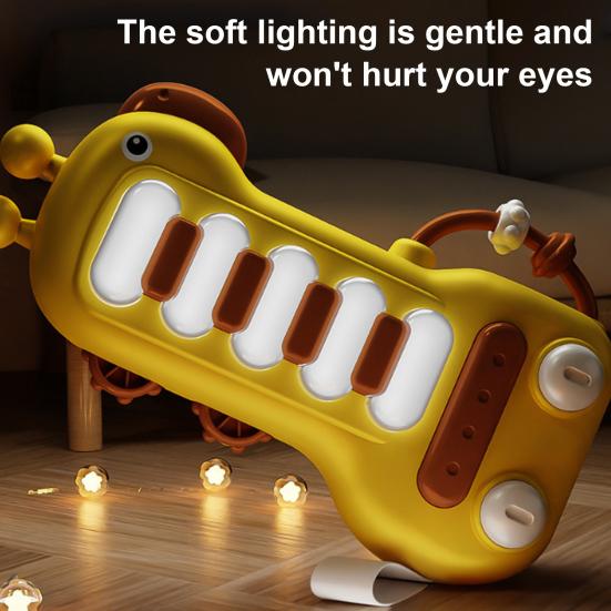 Pianoforte Elettronico Giocattolo Giraffa Cartone Animato con Luci Suono Coordinazione Mano-Occhio Bambini Piccoli Ragazzi Ragazze Educativo Tastiera Elettrica Giocattolo Musicale