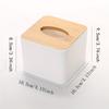 1pc/2pcs-Nordic Style Plastic Tissue Box with Wooden Cover - Paper Box for Restaurants and Rooms - Tissue Storage