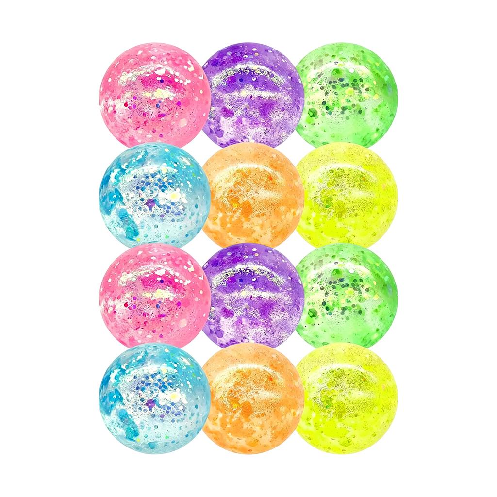 TPR Glitter Stress Relief Ball Slow Rebound Squeeze Ball Sensory Fidget Toy for Students and Adults Durable Soft Material