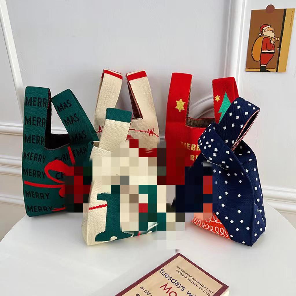 Knitted Christmas Candy Gift Tote & Handbag