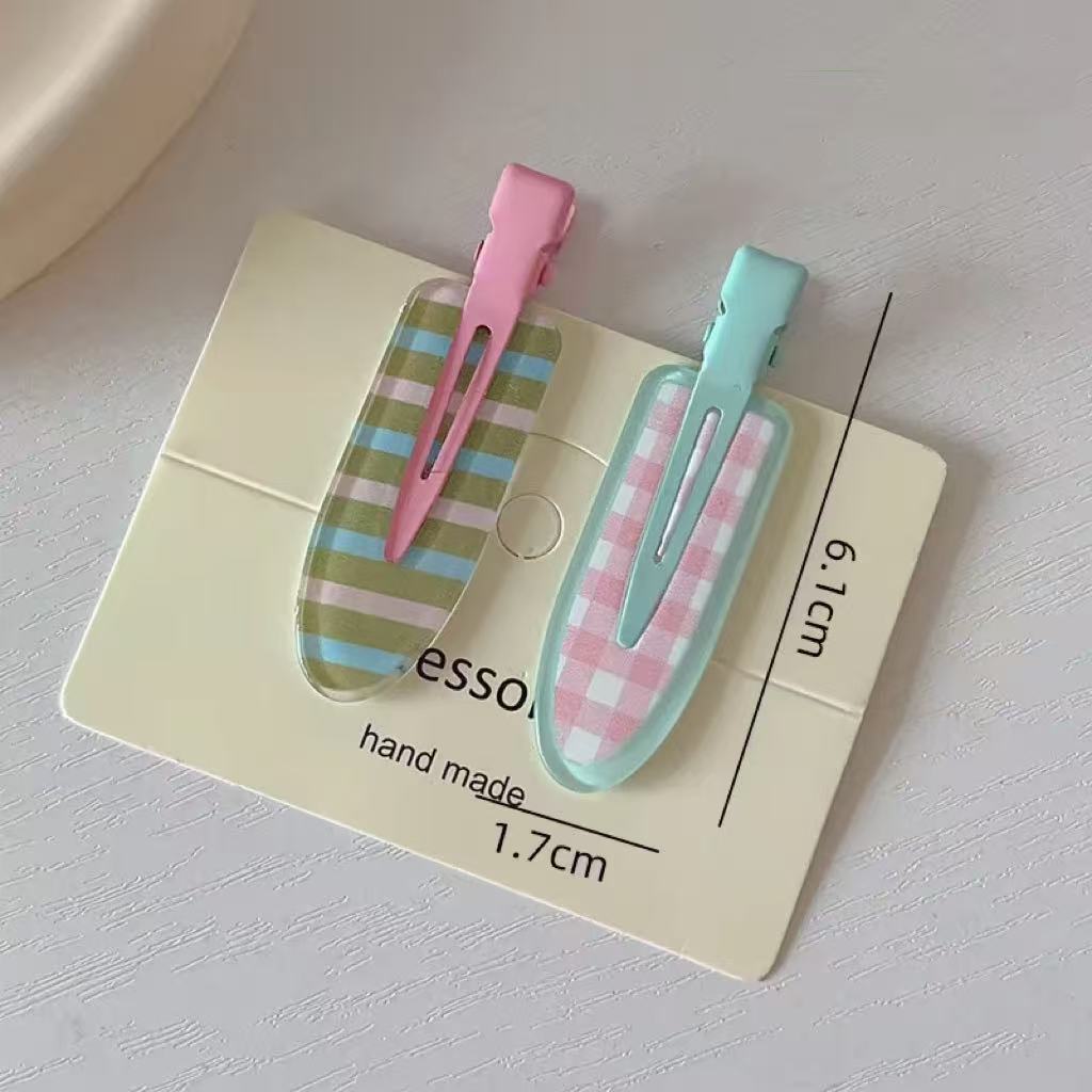 2/4pcs Candy Color Fruit Hair Bang Clip Summer Hairpin No Crease Acrylic Barrette Hair Side Clamp For Girl Hair Accessories