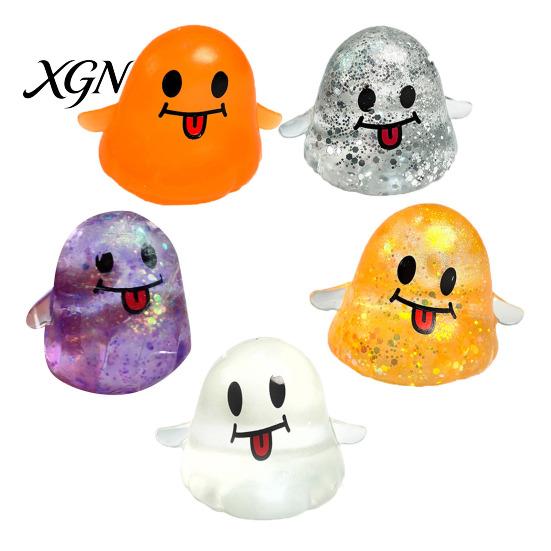 Ghost Fidget Toy Glitter Squeeze Stress Relief Transparent TPR Ball Slow Rising Decompression Sensory Halloween Party Favors