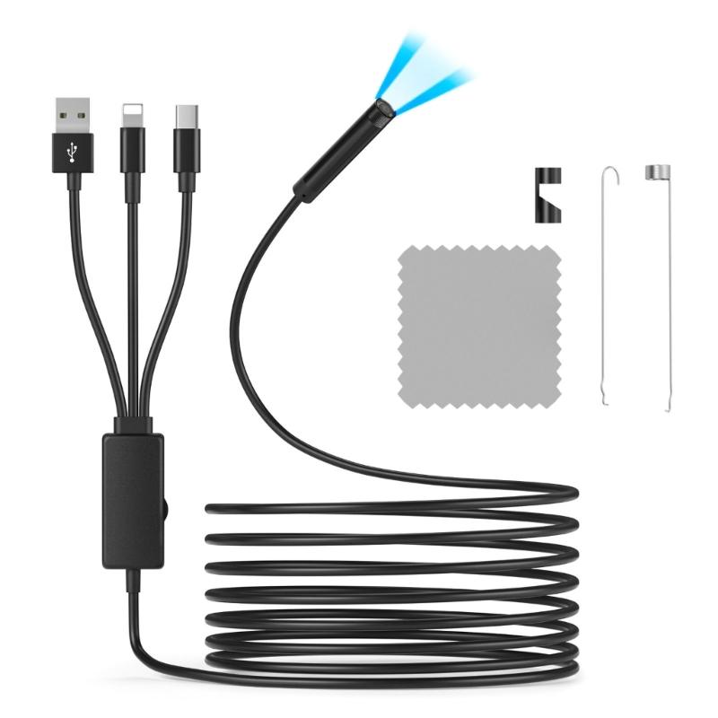 Endoscope Camera with Light, Borescope with Adjustable LED Light,Endoscope Camera,Waterproof Inspection Camera