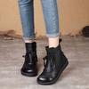 Fashion Retro flat bottomed short boots for women in spring new casual non slip soft sole simple comfortable versatile single boots