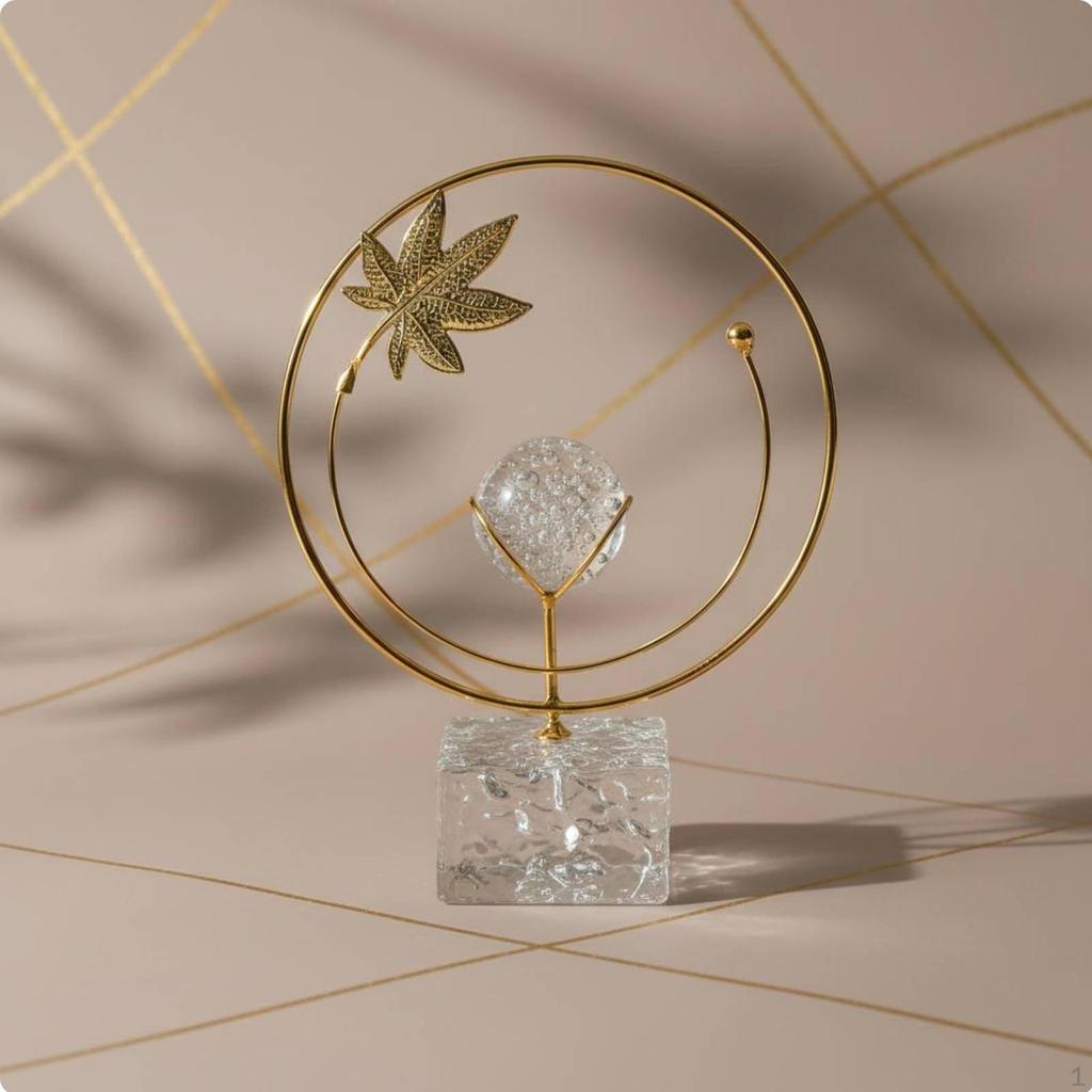 Kristallkugel-Ornament Licht Elegenter Metallreifen Figur Nordisches Design Tischdekoration für Wohnzimmer