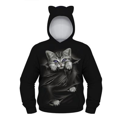 Kids Girl Boy Galaxy Fleece Lion Animal Print Cartoon Sweatshirt Pullover Hooded