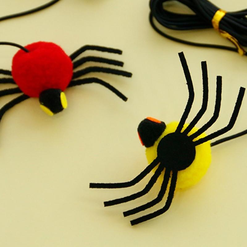 Swinging Hanging Elasticity Rope Playing Stick Bells Spiders Durability Cats Plaything for Indoor Cats