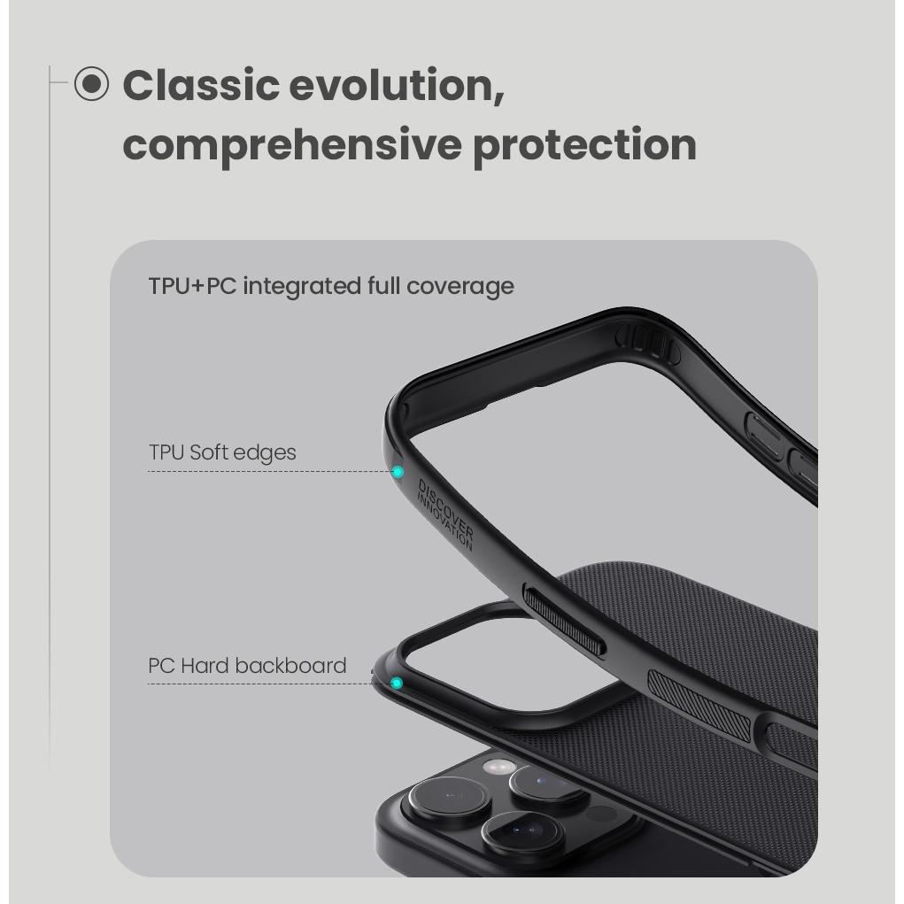 Nillkin Case For iPhone 16 Pro Max 15 14 13 Raised Edge Camera Protection TPU Frame CA4001