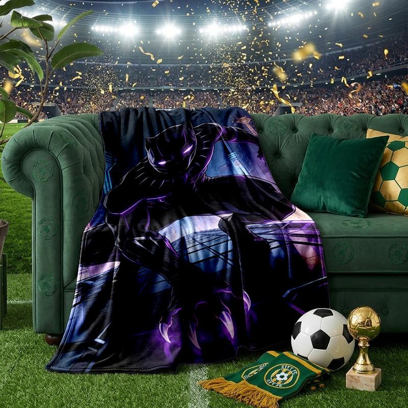 Black Panther Flight Throws Blanket Flannel Blankets Plush for Couch Bed Gifts for Men Women Travel picnic blanket Christmas fan gifts