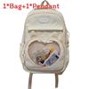 Shoulder Bag Large Capacity Solid Color Backpack Unisex School Travel Student