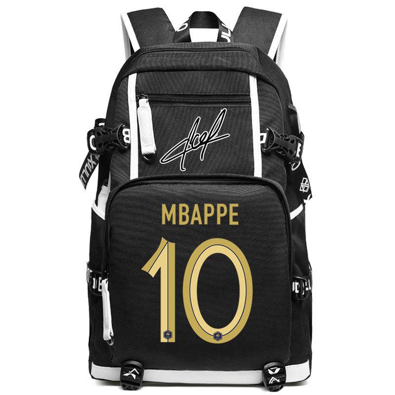 Large Capacity Football Backpack Mbappe School Bag Neymar Signature Backpack