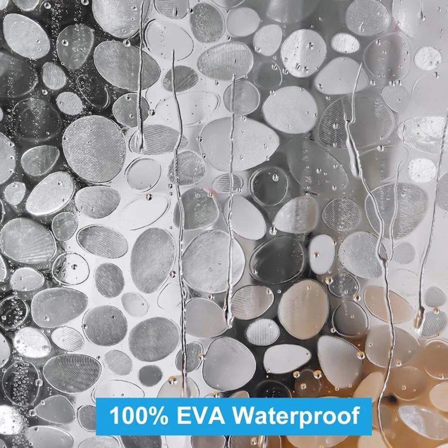 W460xH180cm PEVA Pebble Shower Curtain Transparent Lining Waterproof Bathtub Bathing Cover Cobblestone Bathroom Bath Curtains Liner