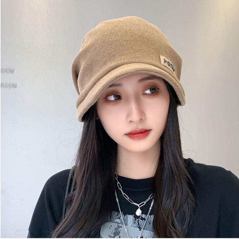 Soft Beanies Elastic Mask Woolen Hat Versatile Peaked Cap  Winter