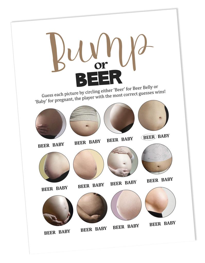 Inkdotpot Bump Or Beer Game Baby Shower Game Cards Party Supplies Activity Cards Baby Shower Gender Neutral Games Its A Boy Or