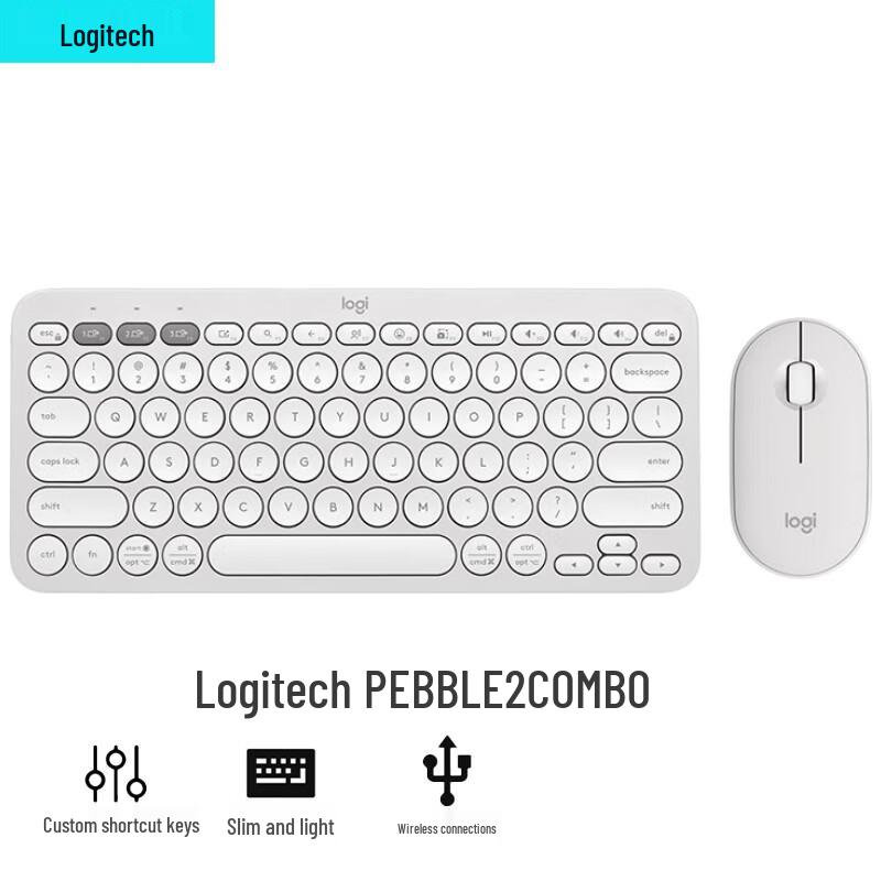Logitech Pebble 2 Combo Wireless Keyboard and Mouse Set