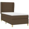 3128664 vidaXL Lit à sommier tapissier avec matelas Marron foncé 100x200 cm