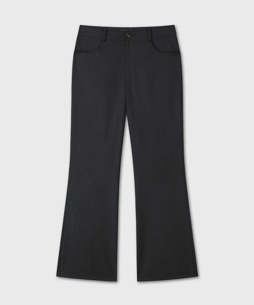 Beleun Structured Herringbone Flare Pants (Black)