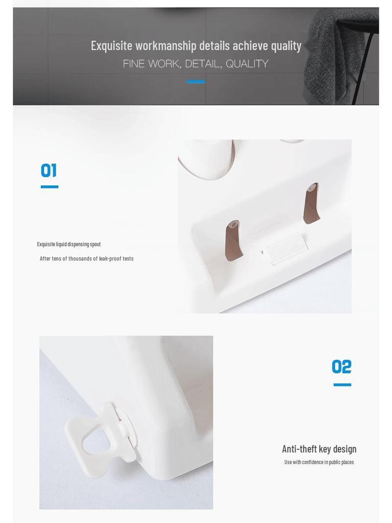 Ruivo Wall-Mounted Triple Soap and Sanitizer Dispenser for Home & Hotel Showers