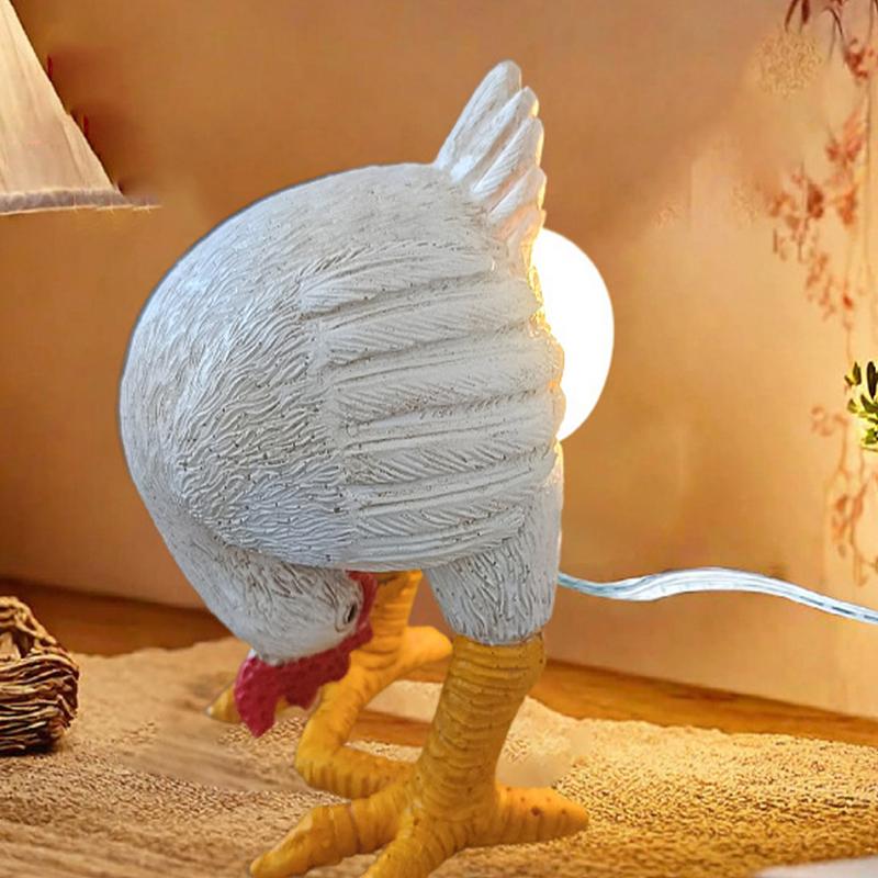 Creative Ornaments Night Light Funny Resin Chicken Egg Lamp with USB cable Cute Table Home Decoration Party Holiday Gift Light